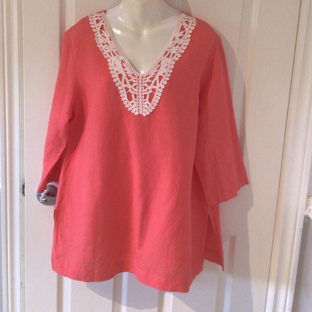 Slip on linen blend tunic great staple for Spring/Summer